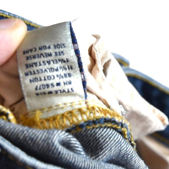 CAbi Jeans Straight Dark Wash Denim Double Button Jeans Size 2 Mid Rise - Picture 9 of 9